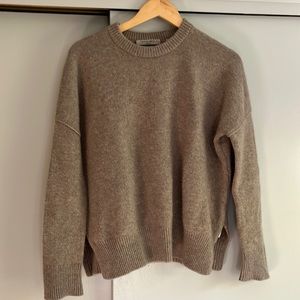Allsaints crewneck cashmere sweater in beige size small